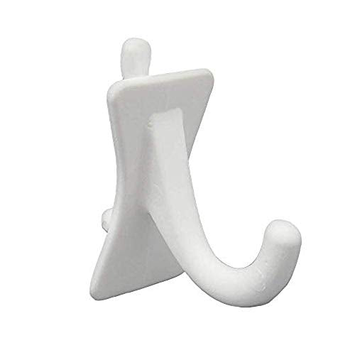 PegPro® J Hooks Kit for Standard “Wood Fiber” pegboard – Durable Plastic Pegboard Hooks - for Garage, Kitchen, Craft Room, and More (J Hook - 24 Pack, White) - color: White, size: J Hook - 24 Count