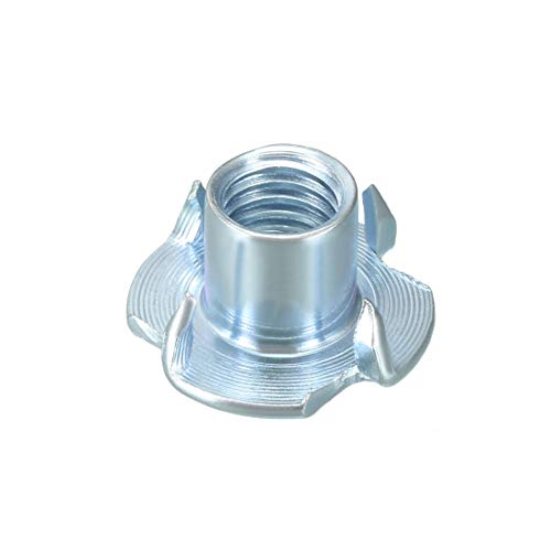 uxcell M10 4 Pronged Tee Nut T-Nut for Table Legs Rock Climbing Wall Woodwork Holds Wood Cabinetry 50Pcs - size: M10