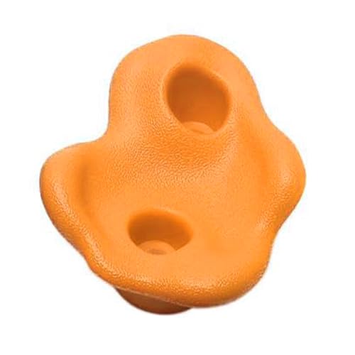 Alomejor 10PCS Rock Climbing Holds PE Rock Climbing Wall Holds 12.5 X 10cm Ergonomic Texture with Screws and Wrench for Indoor Outdoor Wall Kids Age 3+ - color: Orange
