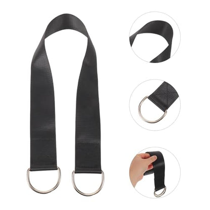 2pcs Dumbbell and Barbell Weight Plate Loading Straps in Black Nylon for Secure Attachment and Slippage Prevention, for Pullups and High Intensity Interval Training