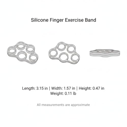 Hand Strengthener Silicone Finger Resistance Band for Grip Training and Extension Exercises - color: Black