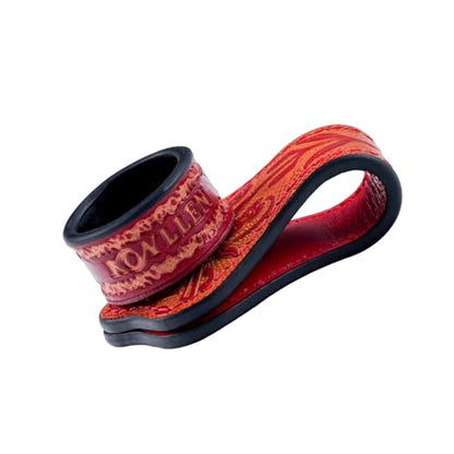 KONLLEN Magnetic Chalk Holder, Pool Cue Accessory | Round or square holder keeps chalk secure and easy to reach for pool cue and billiard players - color: round-Red