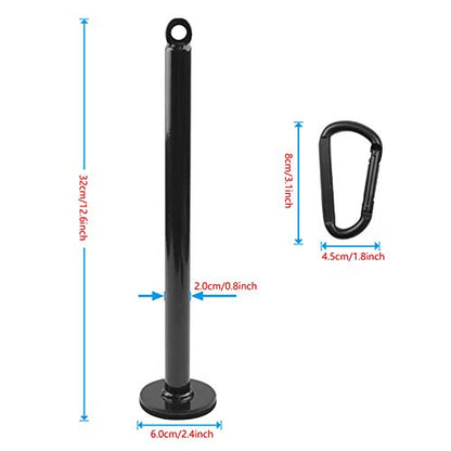 LFJ Weight Loading Pin with Carabiner fit 1 inch and 2 inch Olympic Weight Plate for Cable Pulley System LAT Pulldown - style: Standard Plates Loading Pin