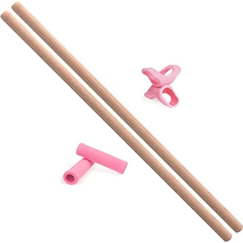 2PCS Yoga Rod Stick Set,Portable Pilates Bar Open Back Corrective Hump Round Wooden Stretching Tool with Buckle for Martial Artists Dancers Gymnasts - size: 23.6x0.8Inch