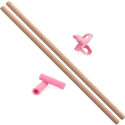 2PCS Yoga Rod Stick Set,Portable Pilates Bar Open Back Corrective Hump Round Wooden Stretching Tool with Buckle for Martial Artists Dancers Gymnasts - size: 31.5x0.8Inch
