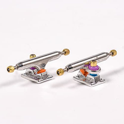 Fingerboard Trucks with Upgraded Urethane Bushings and Pivot Cup,34mm 32mm Width,Normal Kingpin (Silver, 32mm) - color: Silver, size: 32mm