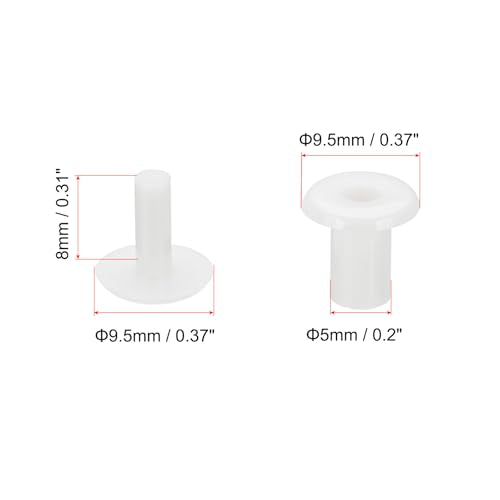 PATIKIL M5x8mm Plastic Binding Post, 50 Sets Plastic Chicago Screws Binding Screw Rivet Post Press-on Buckle for Leather Scrapbook Photo Albums, White - color: White, size: M5x8mm