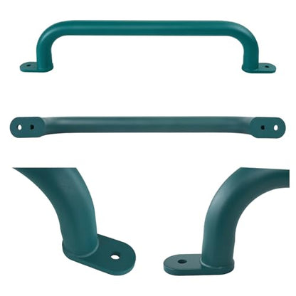 17 Inch Green Playground Handles Indoor Kids Monkey Bar Ladders 6Pcs | Heavy Duty Solid Metal, Non-Slip Matte Green Powder Coating, Comfy Secure Hand Grips for Playset Swing Set Climbing Frame - color: Green-6pack