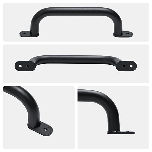 13'' Black Playground Handles Safety Grab Bar Indoor & Outdoor 2pcs | Heavy Duty Solid Metal, Non-Slip Matte Powder Coated, Comfy Secure Handle Bar, Playset Playhouse Climbing Frame Jungle Gym - color: Black - B