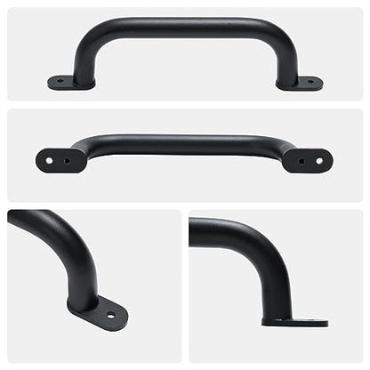 13'' Black Playground Handles Safety Grab Bar Indoor & Outdoor 2pcs | Heavy Duty Solid Metal, Non-Slip Matte Powder Coated, Comfy Secure Handle Bar, Playset Playhouse Climbing Frame Jungle Gym - color: Black - B