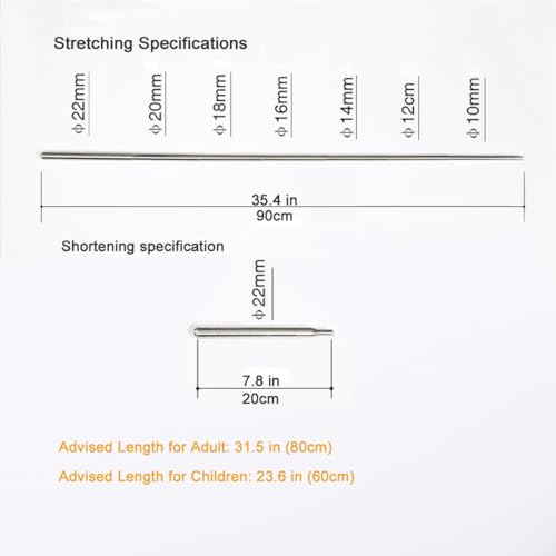 Light Weight Super Endurance Belly Dance Wings Telescopic Stick, Stainless Steel Telescopic Rod Cat Noir Stick