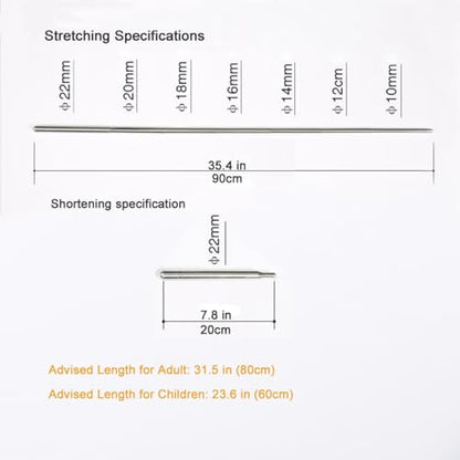 Light Weight Super Endurance Belly Dance Wings Telescopic Stick, Stainless Steel Telescopic Rod Cat Noir Stick