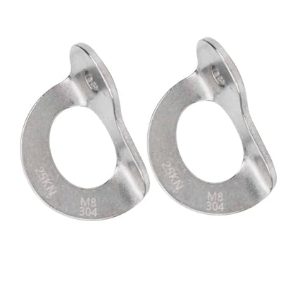 HERCHR Bolt Hanger, 2Pcs 304 Stainless Steel Bolt Hanger Outdoor Caving Protection Hardware Accessory for Outdoor Mountain Climbing - size: M8