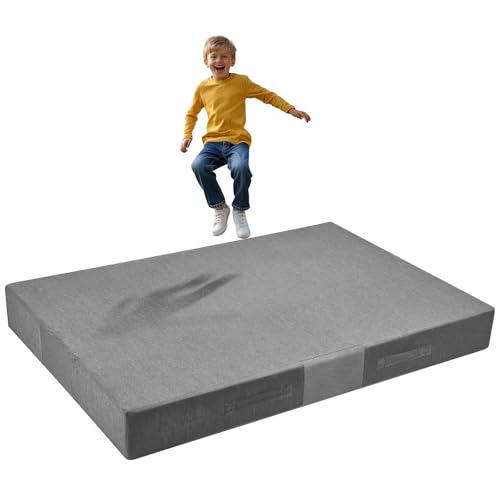 VEVOR Crash Pad for Kids Sensory with Foam Blocks and Washable Cover, Large Soft Foam Landing Zone Giant Pillow Mat, Sensory Room Equipment for Children Jumping, Relaxing & Play (5x4.5ft/5x5ft) - color: Gray, size: 70.9 x 47.6 x 7.9 in / 1800 x 1210 x 200