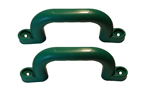 Play set Plastic Handles and Grab Bars for Playground Equipment, Climbing Walls, Doors, Drawers, Trees, Camper, Motor Home, Barn Door, Bunk Bed and More, Sturdy All Weather Material, Pack of 2 (Green) - color: Green