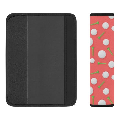 Soft Padded Car Seat Belt Pad for Child, Most Cars, 2 Piece Pink White Polka Dot Golf Seat Belt Cushion Comfortable Driving - color: Pattern 534