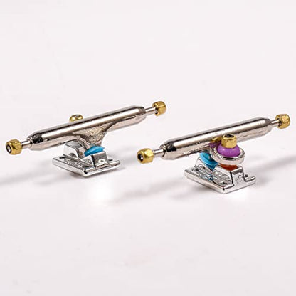 Fingerboard Trucks with Upgraded Urethane Bushings and Pivot Cup,34mm 32mm Width,Normal Kingpin (Silver, 34mm) - color: Silver, size: 34mm