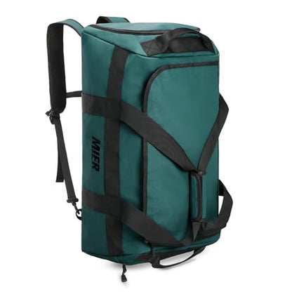 MIER Men's 60L Gym Duffle Bag Large Weekender Travel Duffel Backpack, Dark Teal - color: Dark Teal