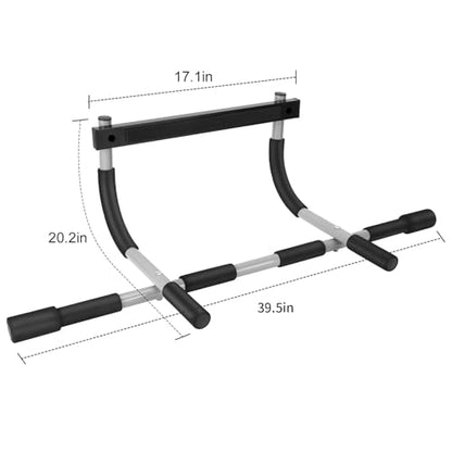 MOMODA Doorway Pull Up Bar, Home Gym Fitness Chin-Up Bar for Door Frame - color: Grey