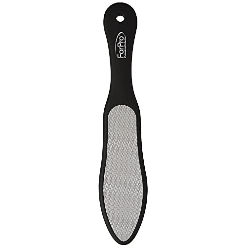 ForPro Black Bear Stainless Steel Pedicure File, Double-Sided | for Shaping & Smoothing Nails, Manicure Nail File, Emery Board, Salon Nail File, Professional Nail File, Nail & Beauty Supply