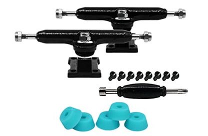 32mm Prodigy Gen2 Pro Fingerboard Trucks - Pro Style Base and Hanger with Custom Pivot Tuning and Pro Duro Bubble Bushings - Black Colorway - color: Black, size: 32mm