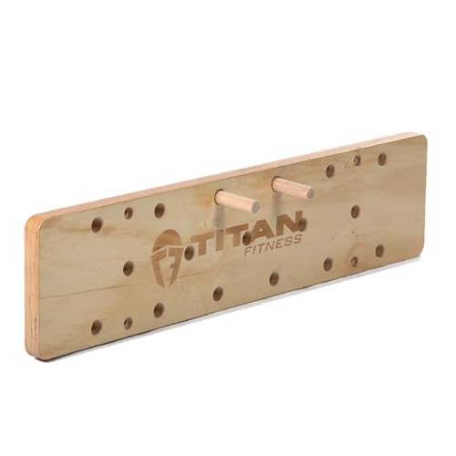Titan Fitness 4 FT Climbing Pegboard, Wall-Mounted Climbing Board, Sturdy Birch Wood Pegboard Climbing Wall with Wooden Dowel Pegs, 17 Staggered Climbing Holes