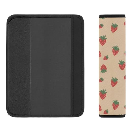 2PCS Cute Pink Strawberry Seat Belt Cover Soft Padded Neck Strap Covers for Kids, All Vehicles, Comfortable Driving - color: Pattern 650