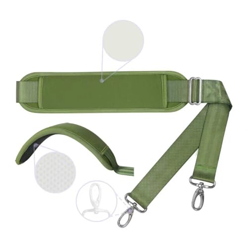 60 Inch Shoulder Strap for Bag with Removable Ultra-Thick Pad | 60" Shoulder Strap with Removable Thick Pad,Adjustable Buckles and Metal Hooks, for Briefcase/Laptop/Messenger/Luggage Bag - color: Green