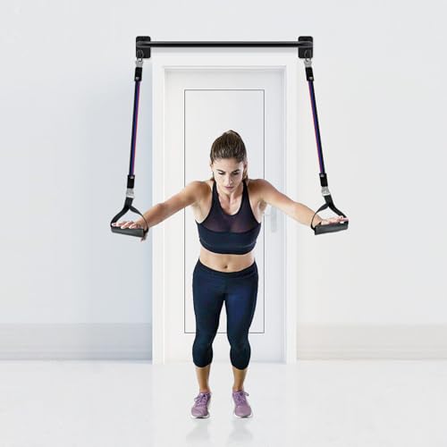 SELEWARE Heavy Duty Welded Pull Up Bar Wall/Joist/Ceiling Mount Chin Up Bar | Multifunctional Pull-up Bars w/Resistance Band Hooks for Home Gym Strength Training, Sturdy Steel Construction Support 500 lb - color: A1: Black 36" Wall Mount Pull Up Bar