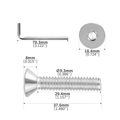3/8-16x1-1/2 Flat Head Socket Cap Screws Bolts 30pcs HS/JXLS-03 | 304 Stainless Steel, UNC Coarse Full Thread, Equipped with Phillips Bit, for DIY, for Repair, Install Furniture Screws - size: 3/8-16x1-1/2"