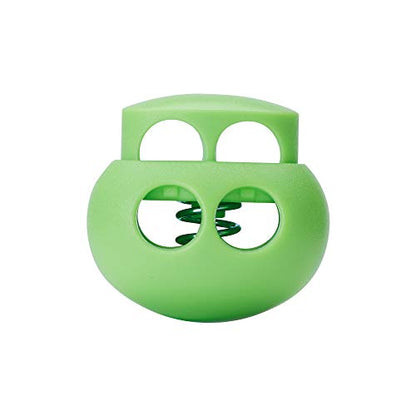 DYZD Plastic Cord Lock End Toggle Double Hole Spring Stopper Fastener Slider Toggles End (Green 10PCS) - color: Green
