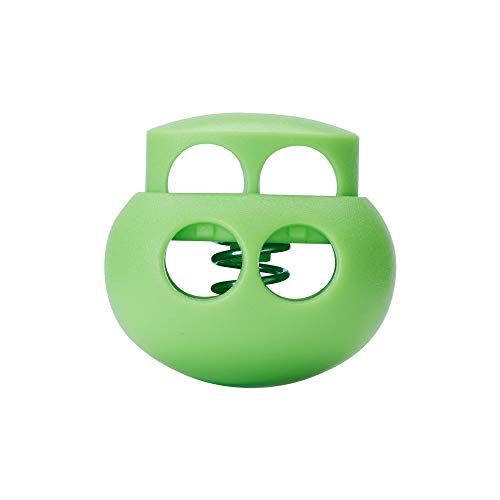 DYZD Plastic Cord Lock End Toggle Double Hole Spring Stopper Fastener Slider Toggles End (Green 10PCS) - color: Green