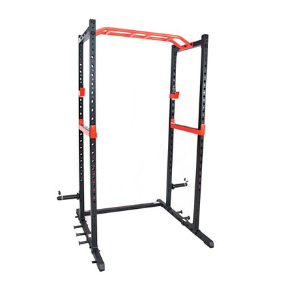 Sunny Health & Fitness Power Zone Strength Rack Power Cage - 1000 LB Weight Capacity, Spotter Bar, Angled Pull-Up Bar, J-Hooks, Resistance Band Pins, Optional LAT Pull Down - style: Power Cage