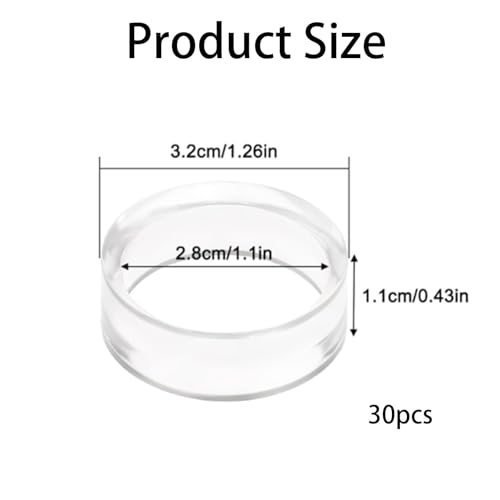 30Pcs Baseball Holder, Clear Acrylic Ball Stand Ring for Display - Sphere Holders for Baseballs, Softballs, Tennis Balls, Golf Balls, Marbles, Easter Eggs & Collections