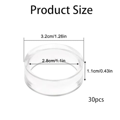 30Pcs Baseball Holder, Clear Acrylic Ball Stand Ring for Display - Sphere Holders for Baseballs, Softballs, Tennis Balls, Golf Balls, Marbles, Easter Eggs & Collections