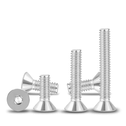 #10-24x3/4 Flat Head Socket Cap Screws Bolts 30pcs HS/JXLS-03 | 304 Stainless Steel, UNC Coarse Full Thread, Equipped with Phillips Bit, for DIY, for Repair, Install Furniture Screws - size: #10-24x3/4"