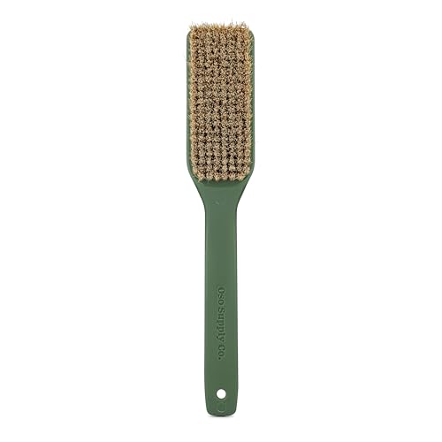 Oso Supply Co Premium Bouldering Brush – Durable Ergonomic Rock Climbing Hold Cleaner with Natural Boar’s Hair Bristles for Indoor & Outdoor Climbing Use (Black & Green) - color: Black & Green