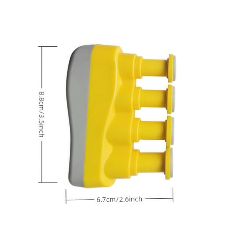 Finger Strengthener, Nalu Hand Grip Trainer Exerciser for Piano, Guitar, Bass, Ukulele Players, Plastic Material, Lightweight and Portable - Improve Finger Flexibility, Strength,1 Pack (Yellow+Gray) - color: Yellow+Gray