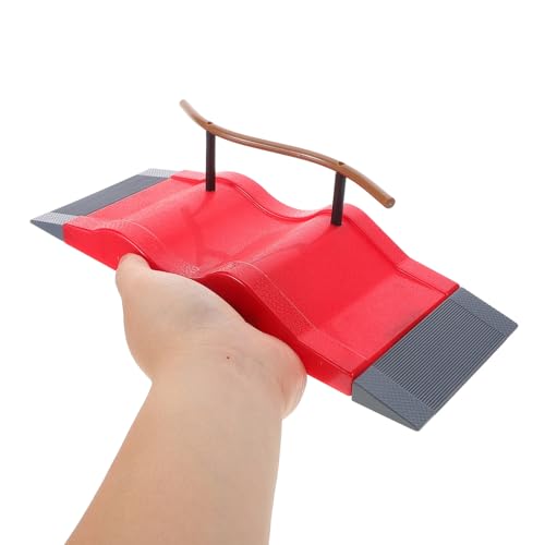 UPKOCH Mini Fingerboard Ramp with Rail Obstacle for Finger Skateboard Training Plastic Desk Skatepark Prop Fidget Toys for Kids