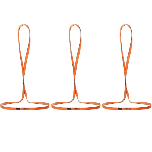 18mm Nylon Climbing Sling Runner 23KN-CE2008 EN566 Certified Webbing Straps | Climbing Sling for Rock Climbing, Rappelling, Arborist Tree Work, Hammock Rigging, Yoga Swing & Outdoor Safety Gear - color: Orange-3pcs, size: 120cm