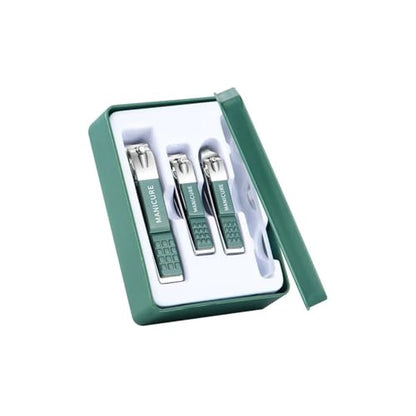 4 Pcs Precision Nail Clippers Set for Men Women Sturdy Stainless Steel Fingernail Toenail Clippers with Glass File - Ideal for Thick Nails and Travel - color: 4 Piece-silver