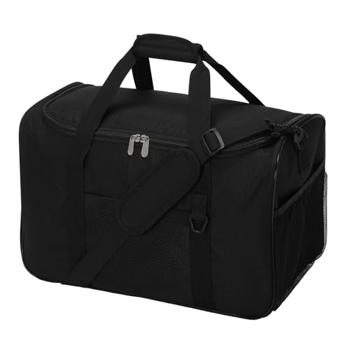 35L Sports Gym Duffle Bag - 19 inch Weekender Duffel for Workout, Basketball, Fitness, Training (Black) - color: Black
