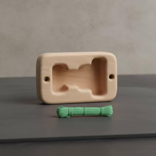 Qianly Wooden Fingerboard with Hanging Rope Tool Climbing Fingerboard for Boulderers, Home Gym