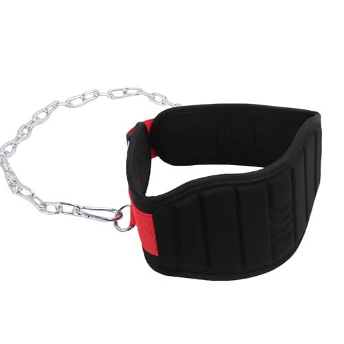 Weighted Dip Belt, Weightlifting Belt with Heavy Duty Chain & Padded Comfort for Pull Ups & Strength Training - color: S