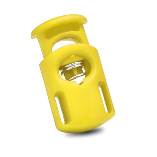 CooBigo 10 Pack Plastic Spring Cord Locks for Drawstring Paracord, Cord Stopper Toggle Clasps for Sweatpants Hoodie Gloves Hats Swim Goggles String Clip Elastic Shoeslace String Lock Yellow - color: 11-Yellow 10pcs
