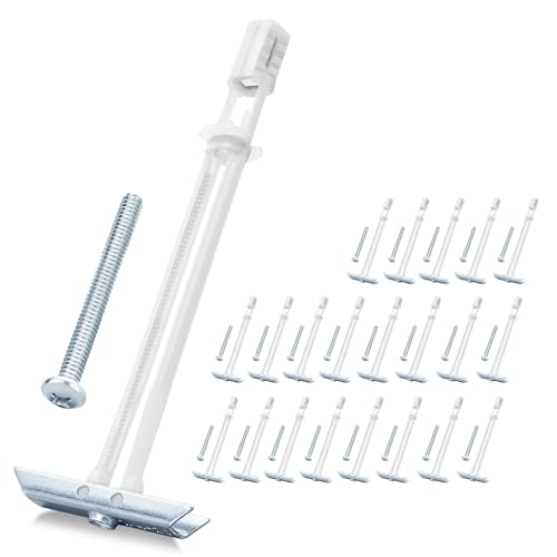 Heavy Duty Drywall Anchor Bolts with 3/16”-24 Bolts for TV Mounting Kits Stainless Steel Hollow Wall Anchors Holds Up to 240 lbs on 1/2-In Drywall 22 Pack Drywall Anchors for Heavy Duty Wall Anchoring - size: 3/16"-24：Pack of 22