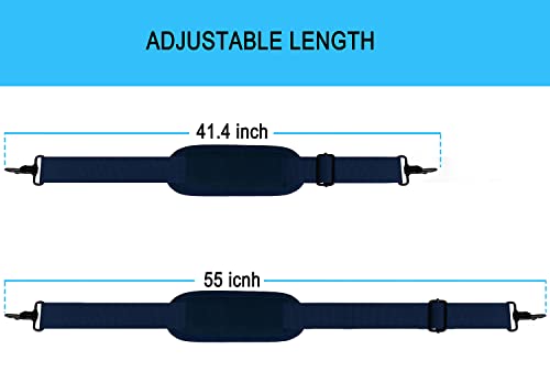 Shoulder Strap, Durable 55" Universal Replacement Laptop Shoulder Strap, Adjustable Comfortable Belt with Metal Hooks for Briefcase, Computer Messenger Bag, Laptop Case Luggage/Duffel/Camera, (Blue) - color: Blue
