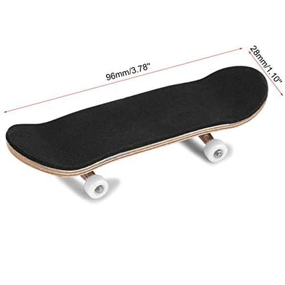 HURRISE Mini Finger Skateboard, Wooden Fingerboard with Ball Bearings, Light Brown, Sport Training Props, 1 Pack - color: White