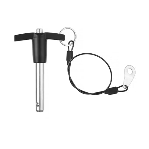 T Handle Quick Release Pin 3/8 Inch Diameter ,Stainless Steel Ball Locking Pin with Push Button Lanyard Cable Usable Length 1.57"(9.5*40mm) - size: 9.5mm-40mm