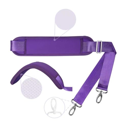 60 Inch Shoulder Strap for Bag with Removable Ultra-Thick Pad | 60" Shoulder Strap with Removable Thick Pad,Adjustable Buckles and Metal Hooks, for Briefcase/Laptop/Messenger/Luggage Bag - color: Purple